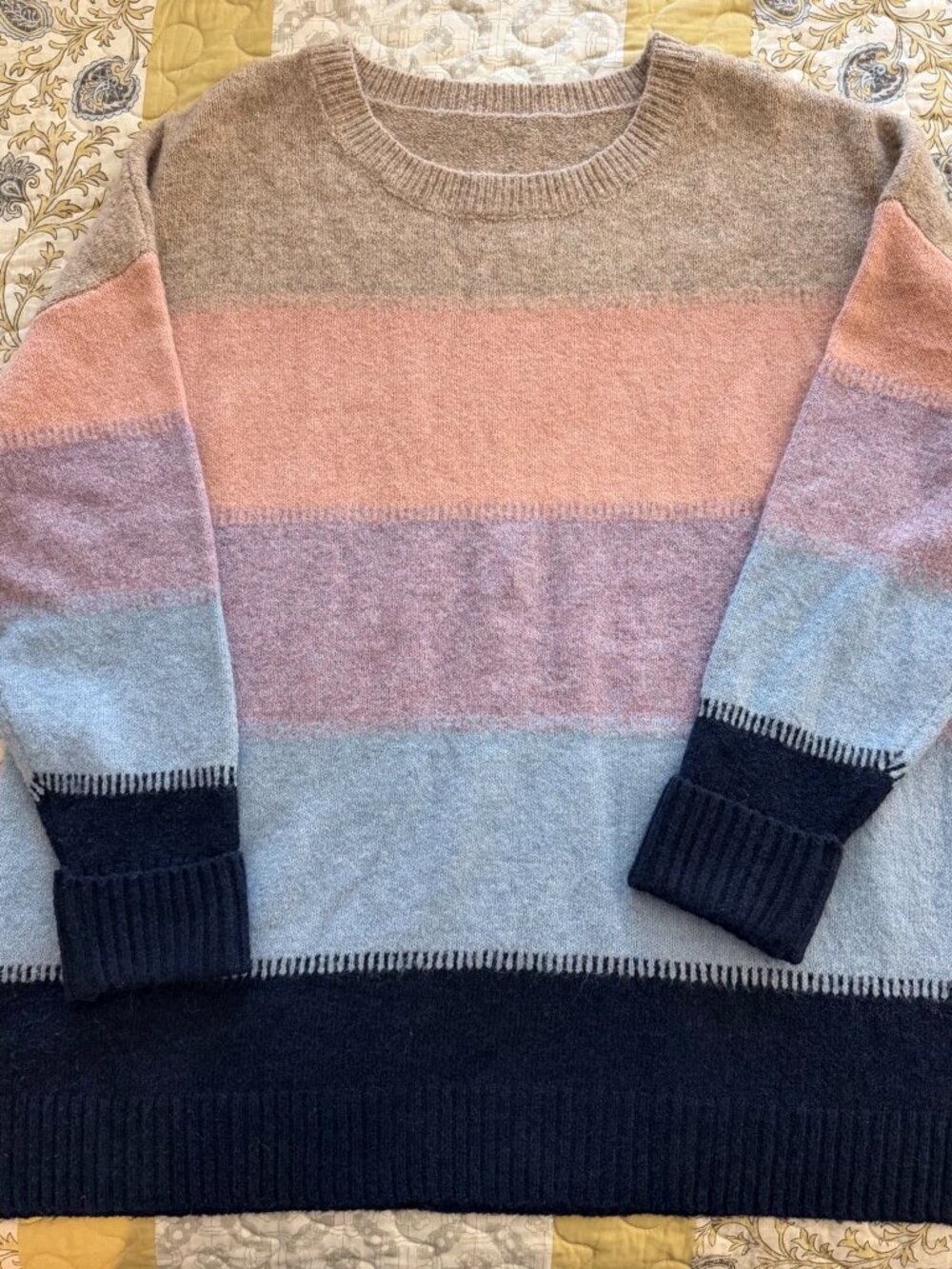 BloomChic Plus Size 18/20 Pastel Colorblock Fuzzy Knit Sweater